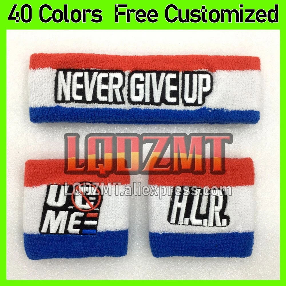 Cotton Embroidery Wrist Sweatband Tennis Wrestling Sports Wristband Volleyball Gym Wrist Brace Support Sweat Band Towel Bracelet