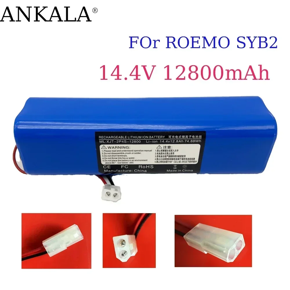 

14.4V 12800mAh 100%New Battery INR18650 M26-4S2P For ROEMO SYB2 Robot Vacuum Cleaner