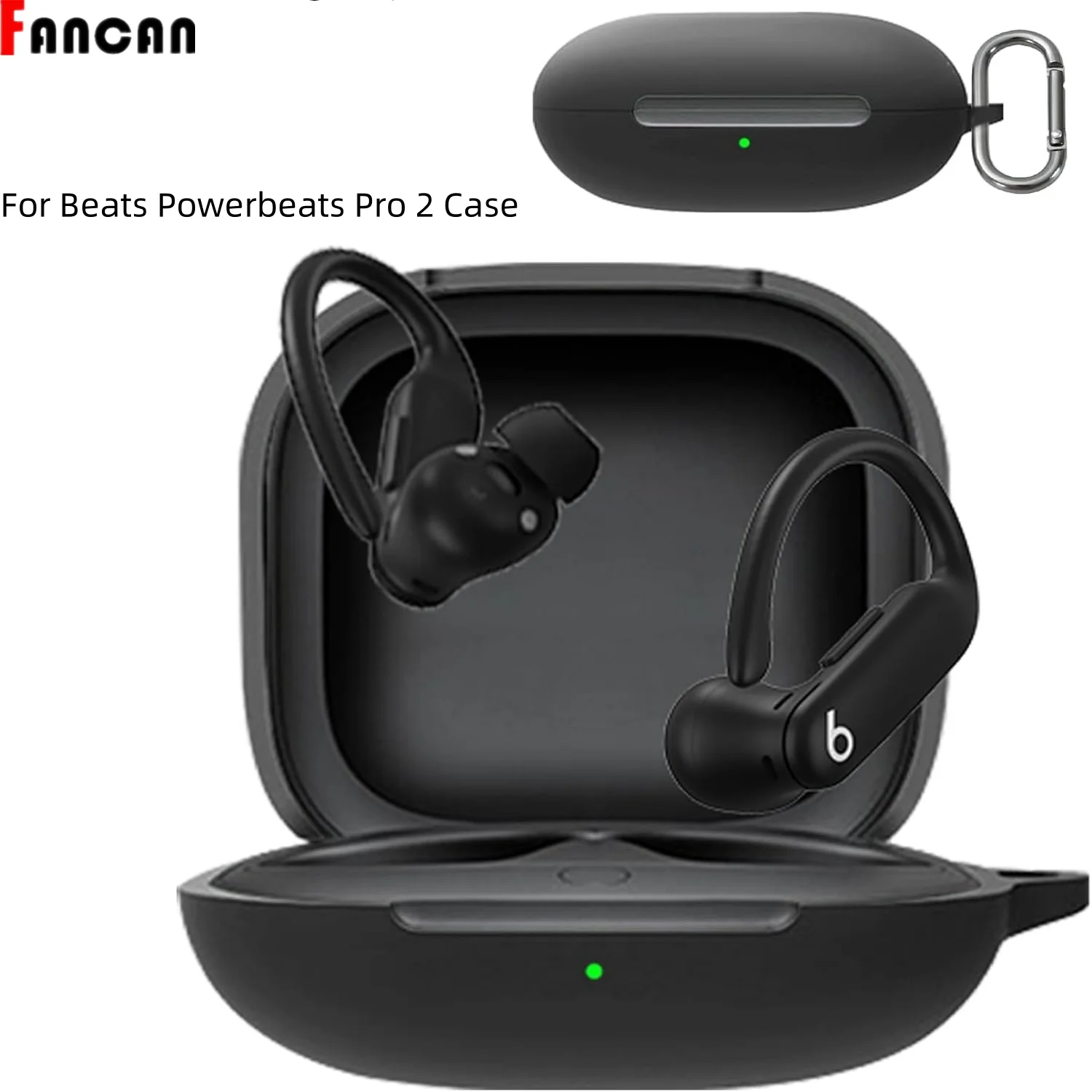 جديد 2025 لهاتف Beats Powerbeats Pro 2 حافظة من السيليكون الناعم مع سلسلة مفاتيح غطاء حماية كامل لهاتف Powerbeats Pro 2