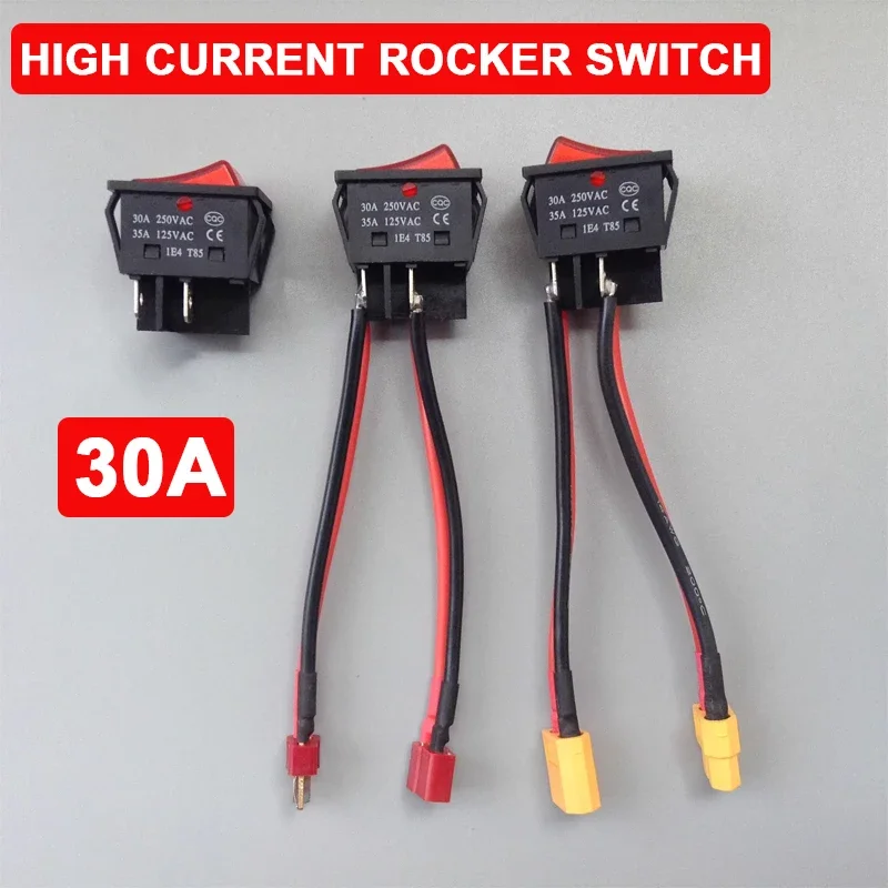 30A High Current Boat Type Battery Master Switch Terminal Block All Copper Waterproof Brush Motor 12V 24V Four-pin Connector