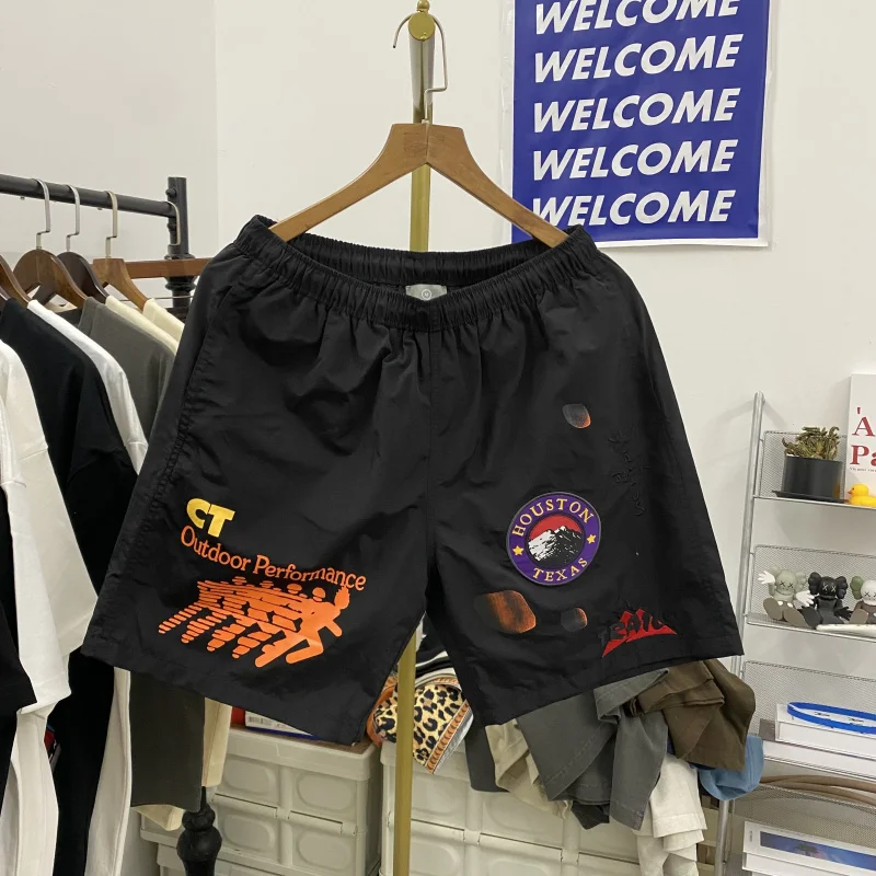 

Qui Dry Nylon Beach Casual orts for Men with Bae Print Loose Fit Dstring Me Summer Faionable Youth Active Sle