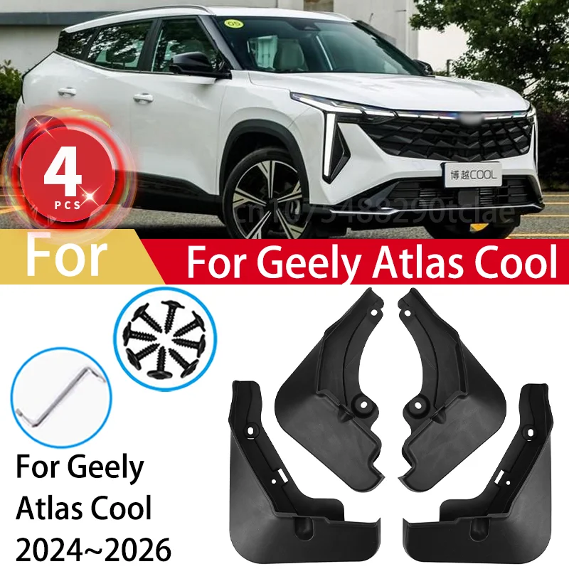 

Mudguards For Geely Cityray Boyue Atlas Cool 2024 - 2026 Mud Flaps Fender Cover Flares Splash Guard Cover Exterior Accessories