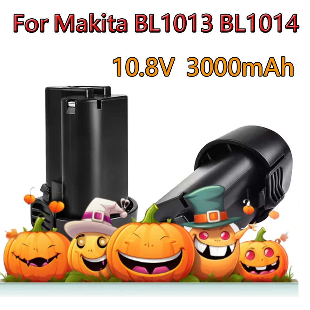 แบตเตอรี่ลิเธียมไอออน 10.8V 3000mAh ความจุจริง สำหรับ Makita BL1013 BL1014 BL 1013 BL 1014 LCT203W 194550-6 194551-4 195332-9 DF030D
