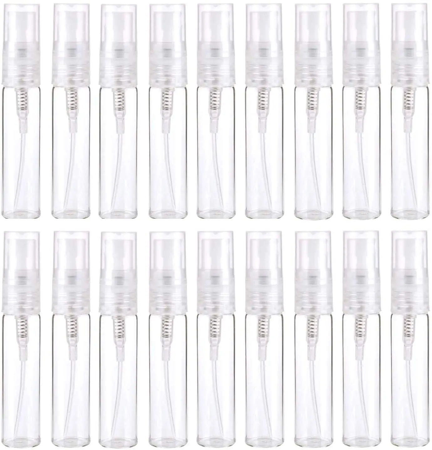 

200Pcs 2ml 3ml 5ml Empty Plastic Spray Perfume Bottle Portable Mini Travel Cosmetics Container Clear Round Sample Press Atomizer