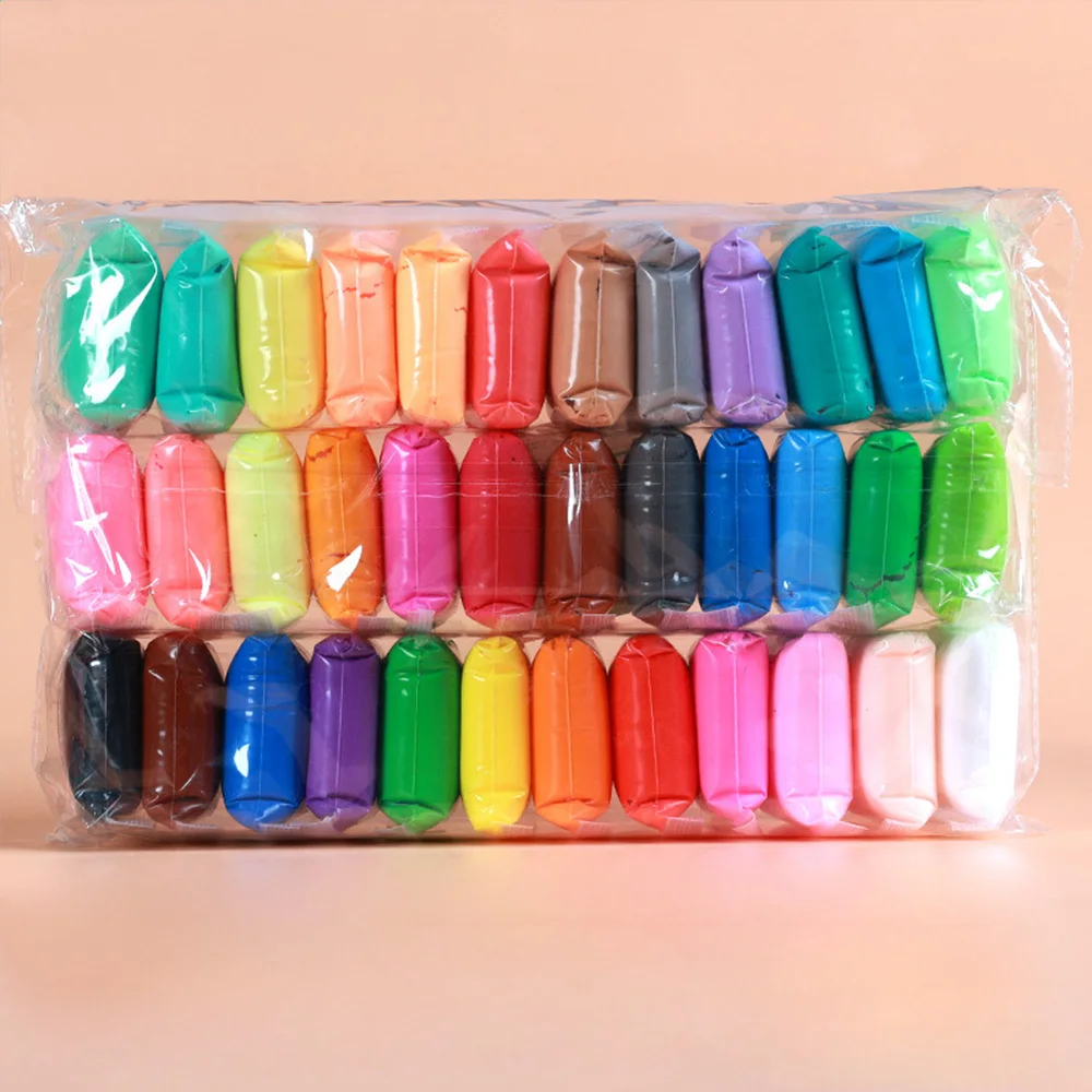 12 Colors Air Dry Modeling Clay Set Soft Non-toxic Playdough DIY Animal Doll Craft Kit Early Educational Toy Kids Birthday Gift