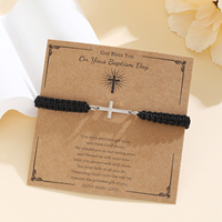 Christian Cross Bracelet For Women Men Handwoven Adjustable Cord - Unisex Faith Gift Religious Bracelet Jewelry Jesus Christ