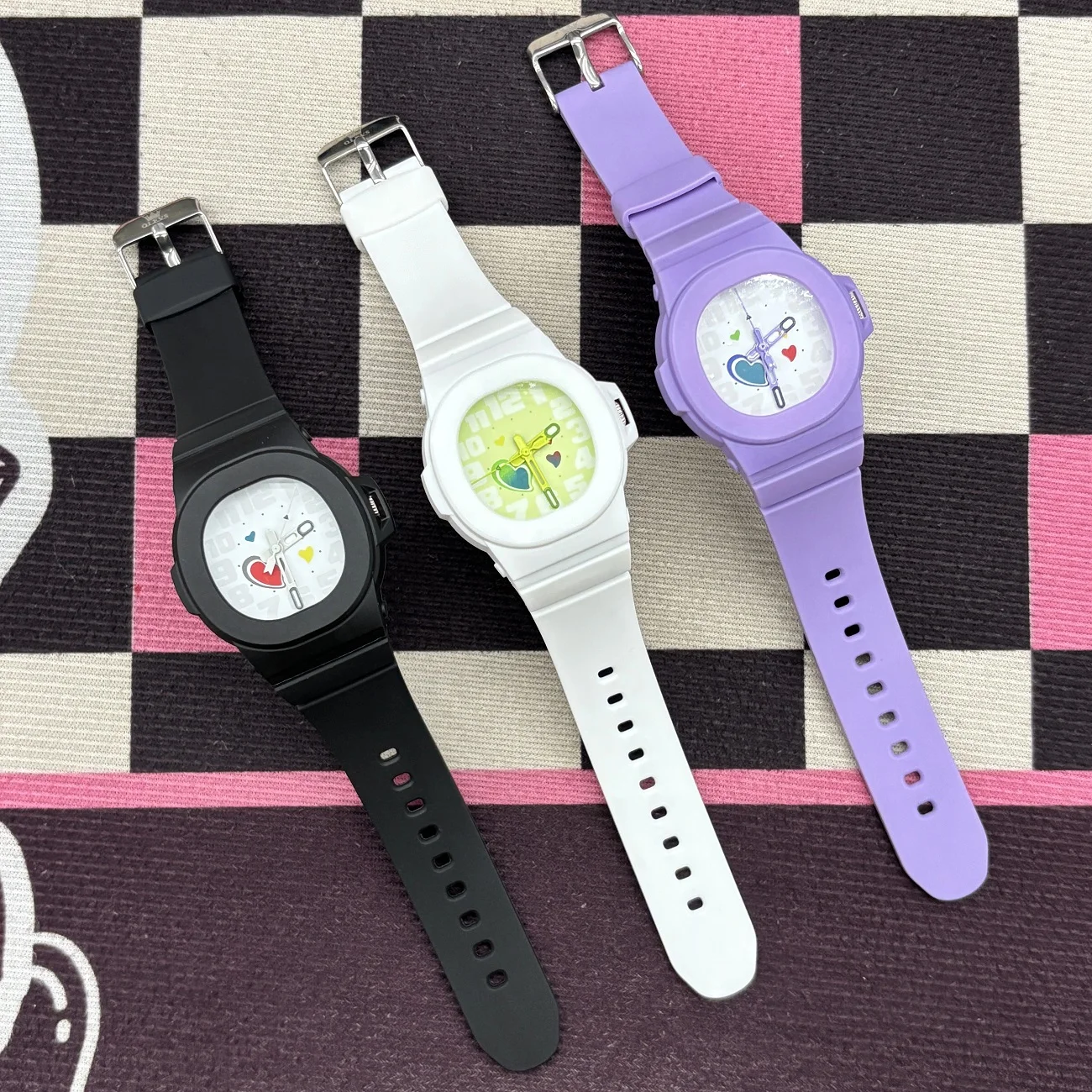 Cute Cartoon Heart Pattern Waterproof Quartz Watch for Girls Children's Wrist Clock Kids Gift Reloj Nina