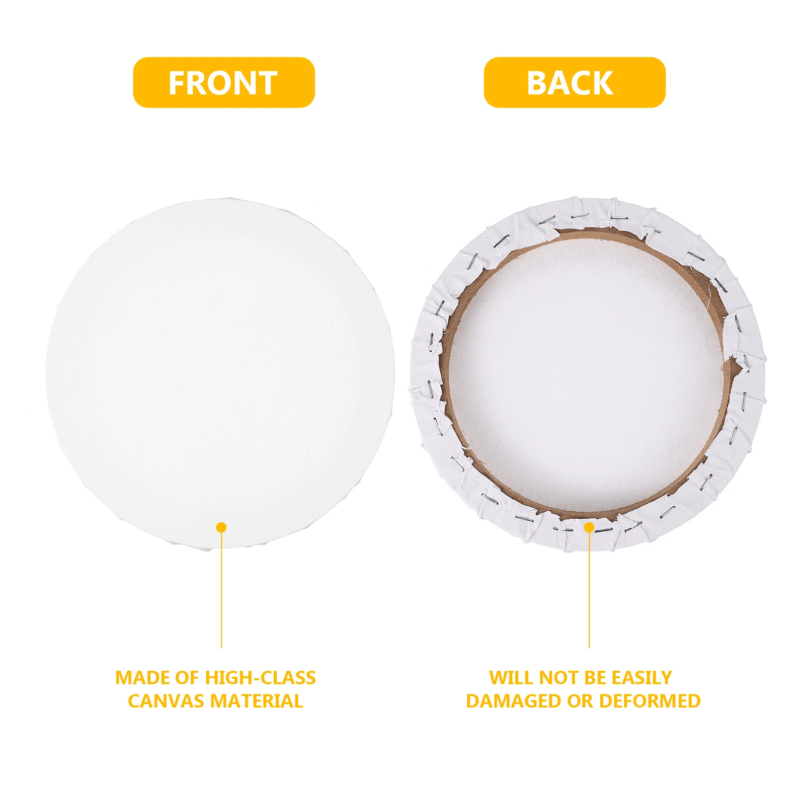 

3Pcs Canvas Boards for Painting Oil Painting Frames Round DIY Art Panels Strong Non Deformable Creative Craft Tools