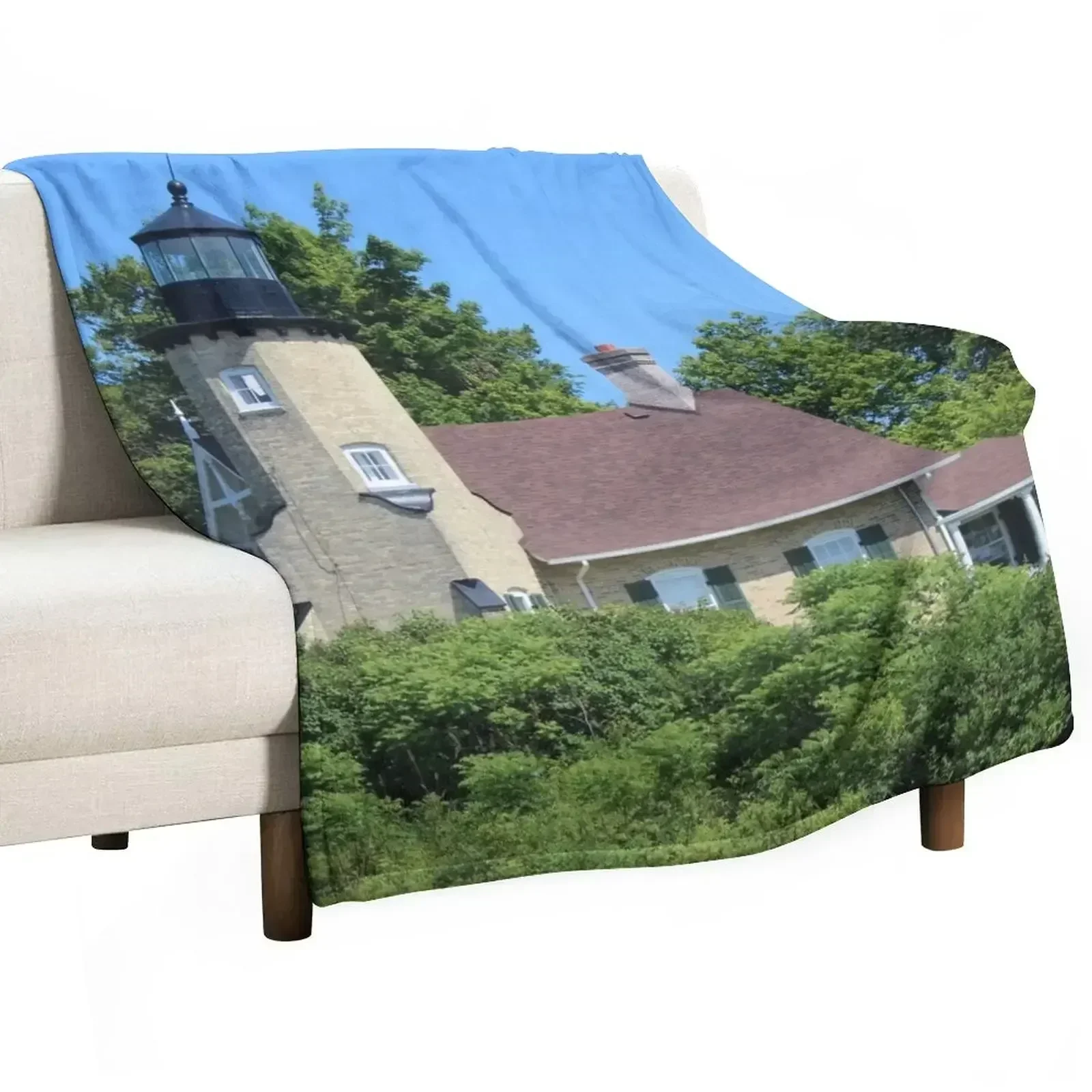 White River Light Station Throw Blanket For Decorative Sofa Winter beds Thermals For Travel For Baby Furrys Soft Big Blankets