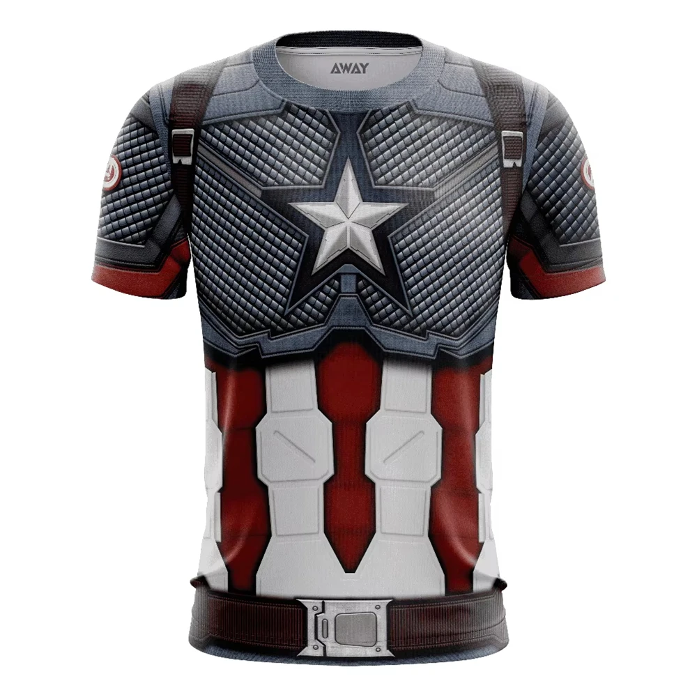 Summer Kids T-shirt Classic Captain America Superhero 3D Printed T-shirt Daily Boys Clothing Fashion Trend Tee Top Streetwear