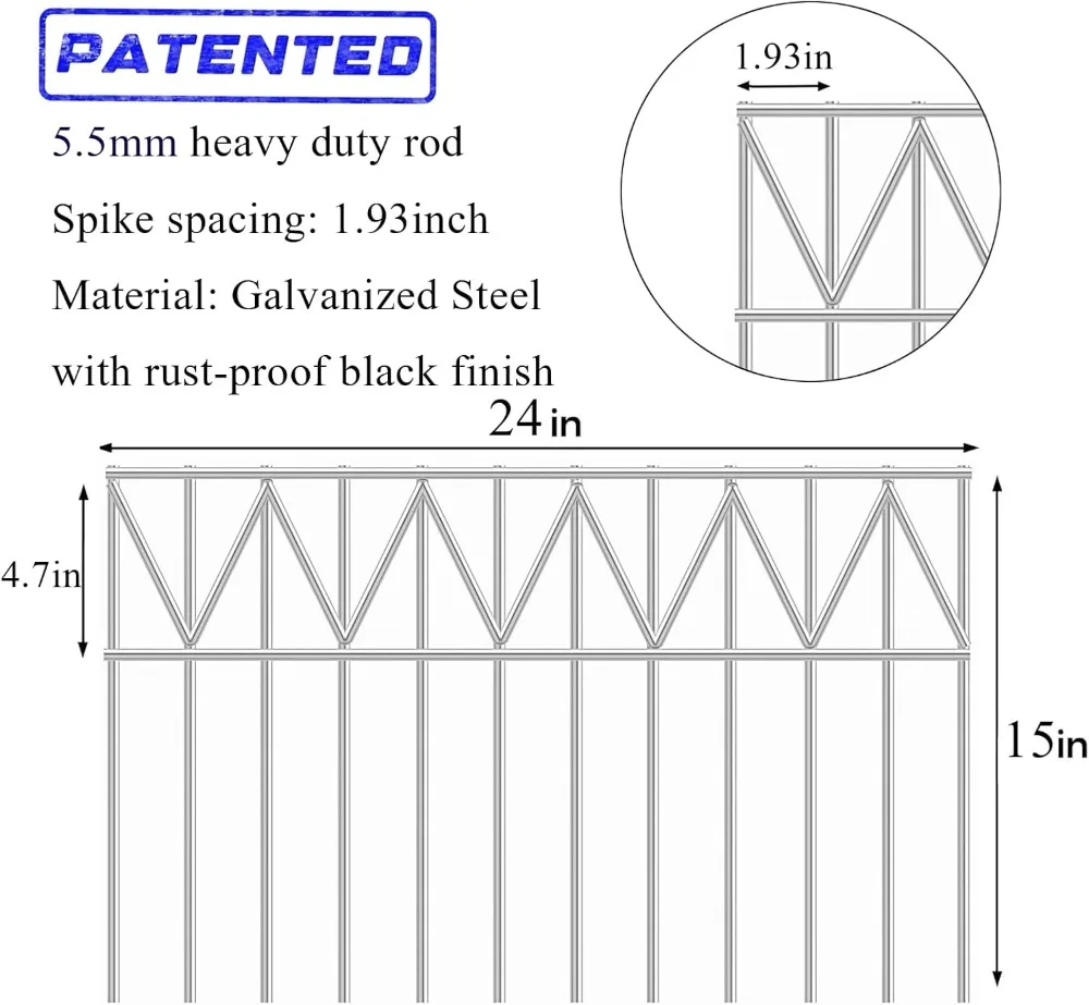 

15 шт., 24 дюйма, Д x 15 дюймов, барьерный забор для животных, заборовой забор для собак без копания с кольями из оцинкованной стали, простая установка