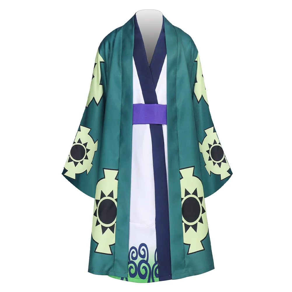 Roronoa Cos Zoro Cosplay Costume pour enfants, Anime Net, Robe Kimono pour enfants, ceinture Everak, tenues d'Halloween, fête de carnaval, trempé