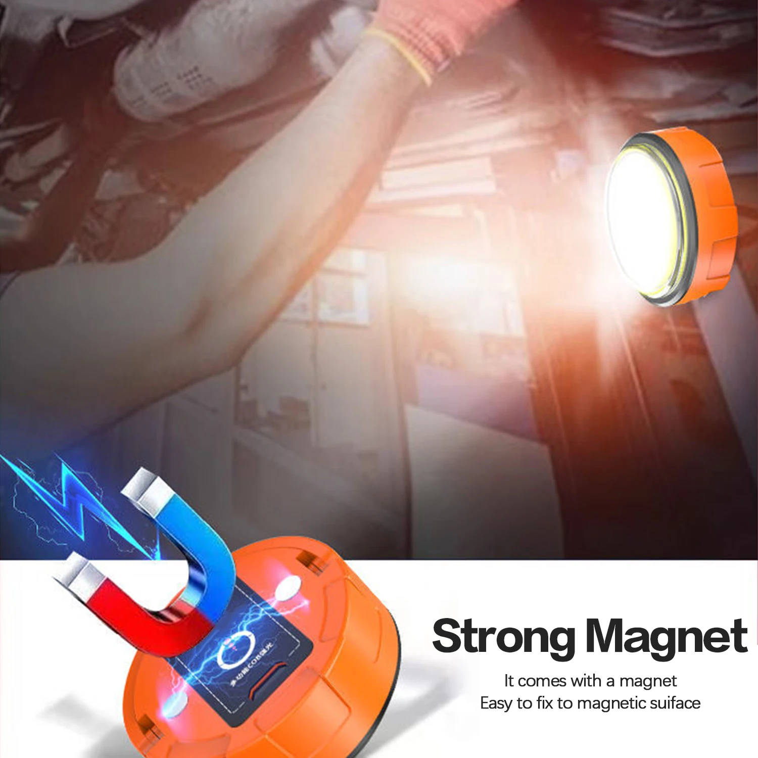 Powerful Mini Magnetic Light Key Chain Small Lamp USB Rechargeable Multifunction Night Light Dormitory Household Lighting