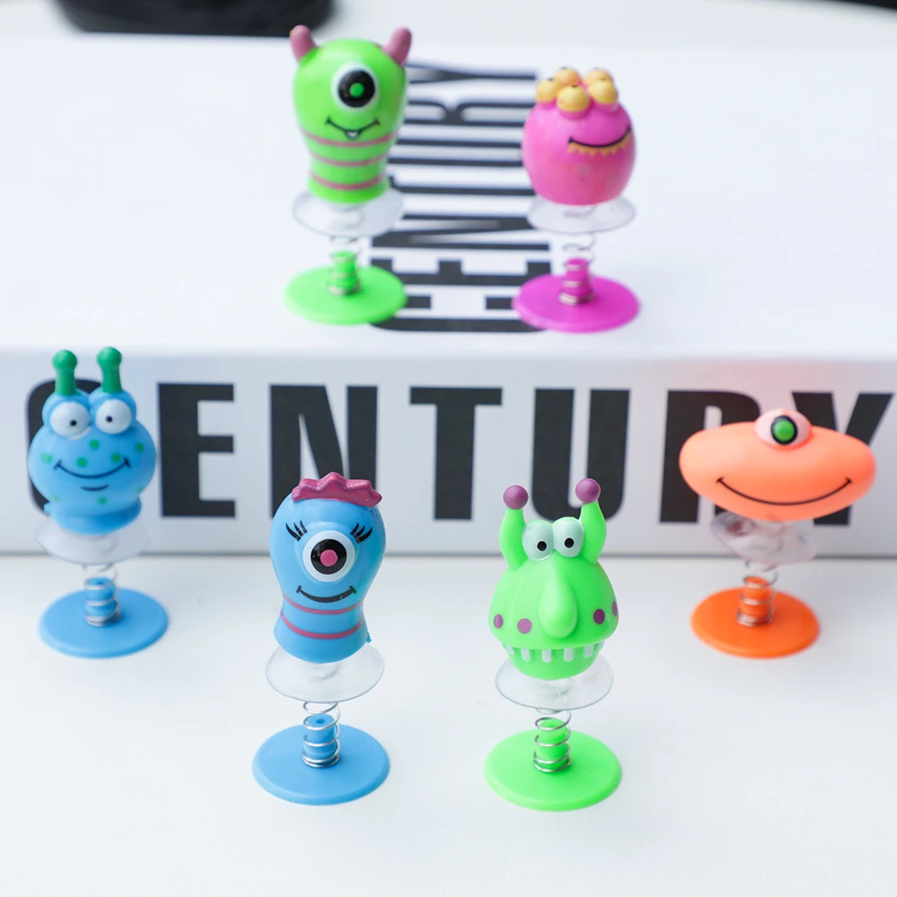 6Pcs Cartoon Monster Jumping Dolls Toys for Kids Birthday Party Favors Baby Boys Girls Pinata Fillers Gift Bag Carnival Prizes