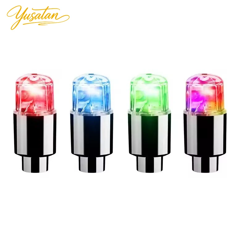 Car Hub Ambient Light Bicycle LED Tire Lights Universal Car Neon Lamp Valve Cover Lights Tire Colorful Flashing Bulb Decoration