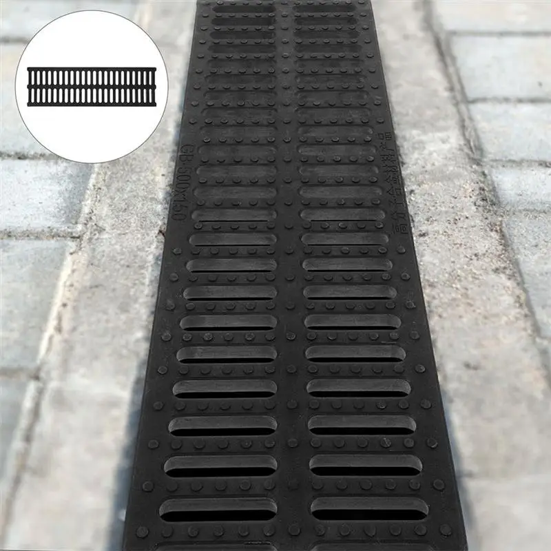 Outdoor Sewer Drain Grate Drainage Grate Plastic Sewer Rainwater Well Rectangular Channel Grid Grate Channel Patio Sewer Cover