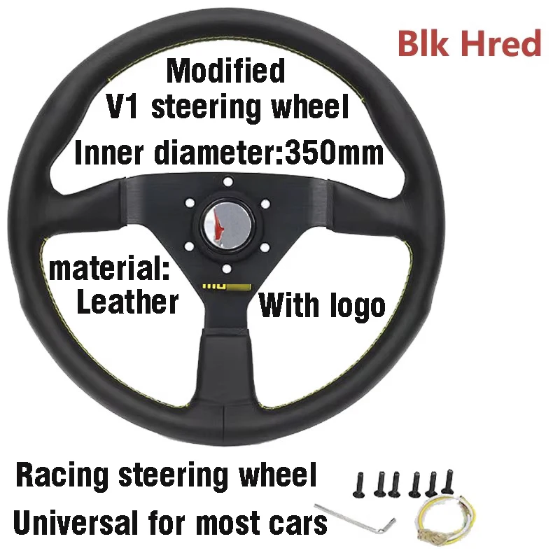 عجلة قيادة السيارة المعدلة 14 بوصة عجلة قيادة رياضية عالمية للسباق سريعة الإصدار عجلة قيادة السيارة ملحقات السيارة #3