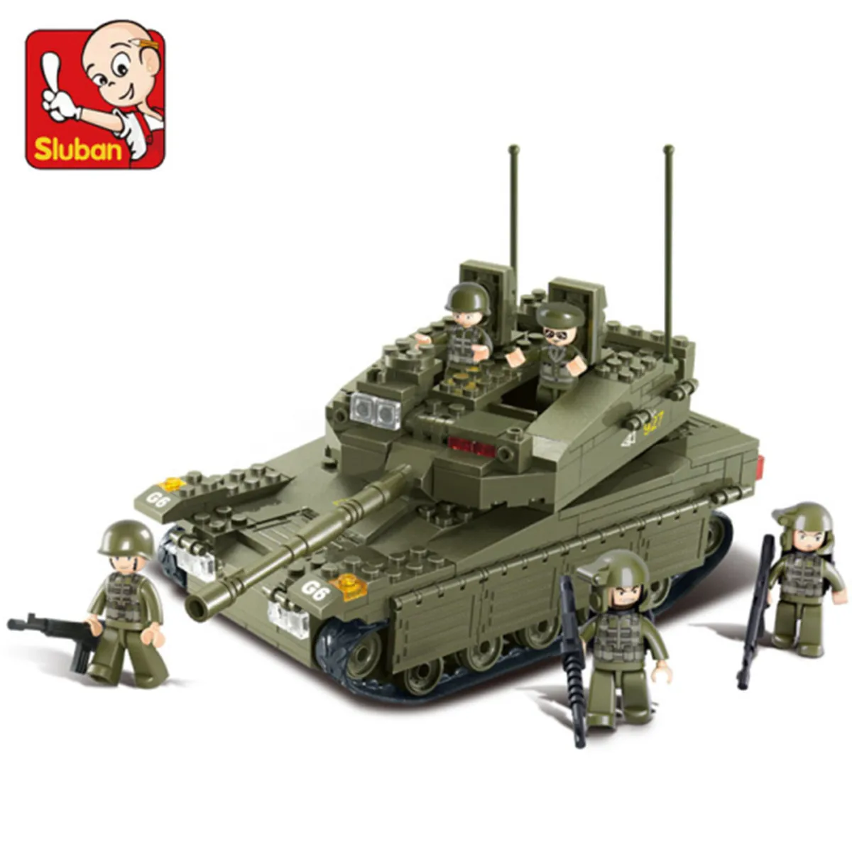 Sluban Building Block Toys Morden Military B0305/B0287 Merkava Tank 344PCS Bricks Army Sets Compatbile With Leading Brands