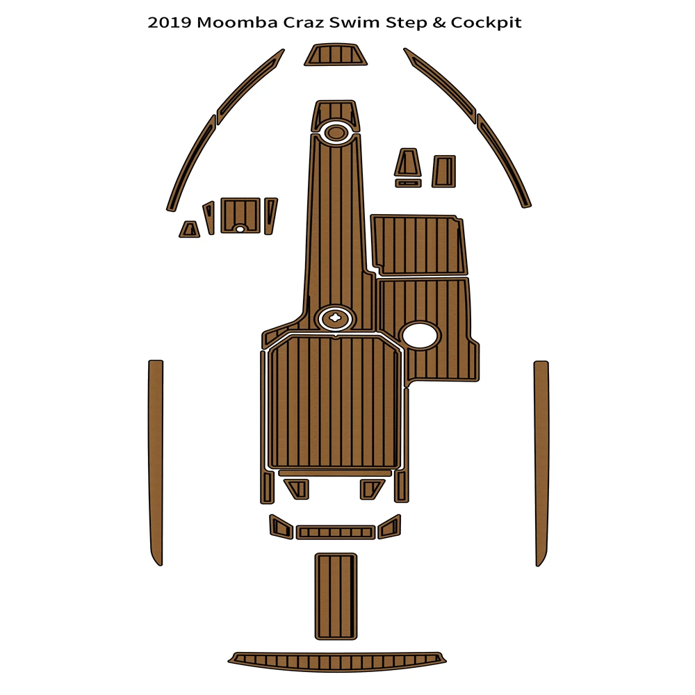 

2019 Moomba Craz Cockpit Pad Boat EVA Foam Faux Teak Deck Floor Mat Self Ahesive