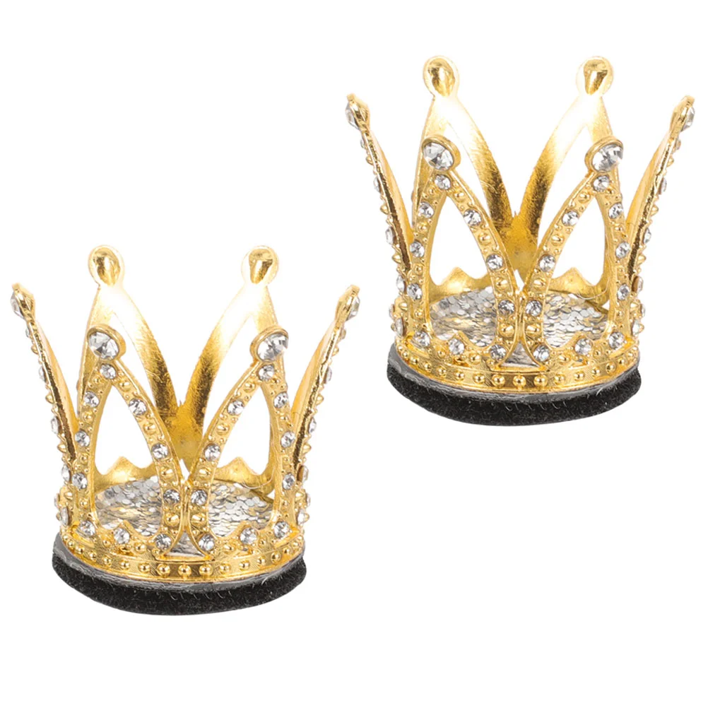 2 Pcs Other Accessories Locomotive Ski Decoration Miss Knight Motorcycle Rhinestone Crown Metal Rhinestones for