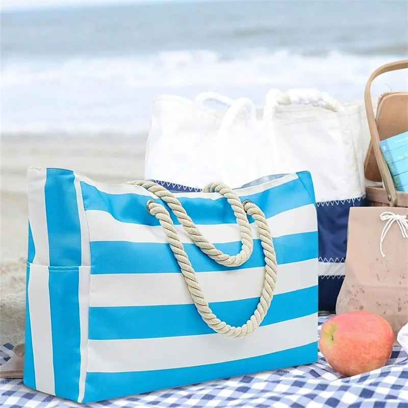 Beach Bags For Women Large Waterproof Beach Tote Bag With Zipper Shoulder Bags Waterproof Sandproof Swim Pool Bag