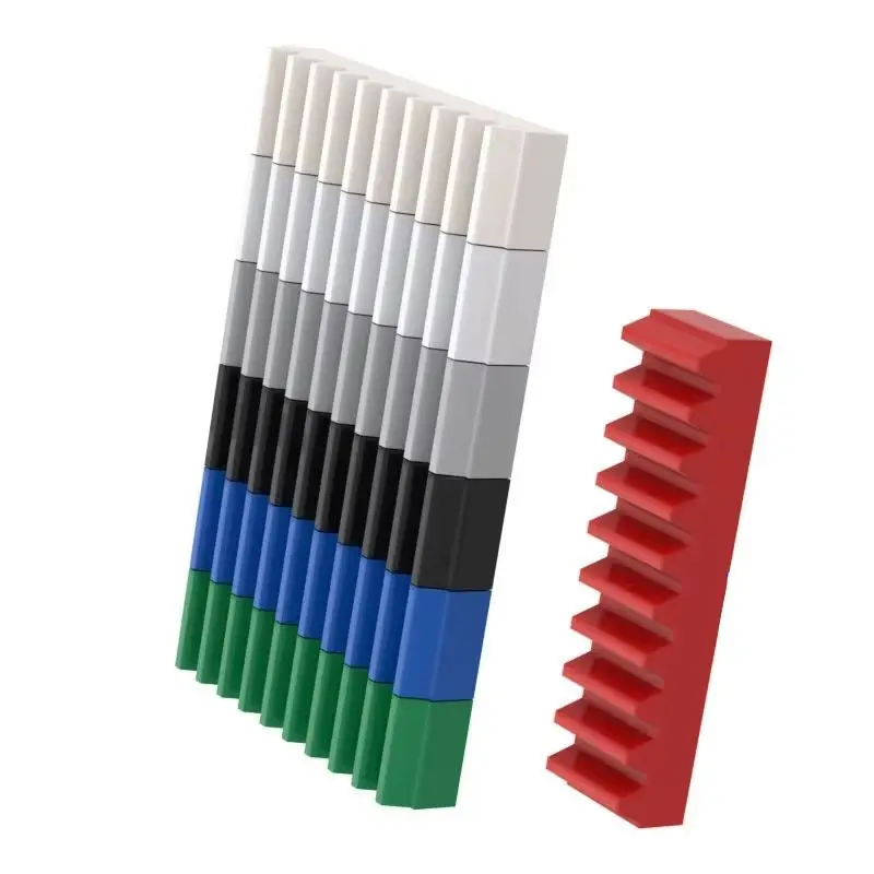 10PCS 3743Gear Rack 1x4 Block Moc Farbe Zubehör Kompatibel mit Ziegel DIY kinder Spielzeug Montage Teile byWan