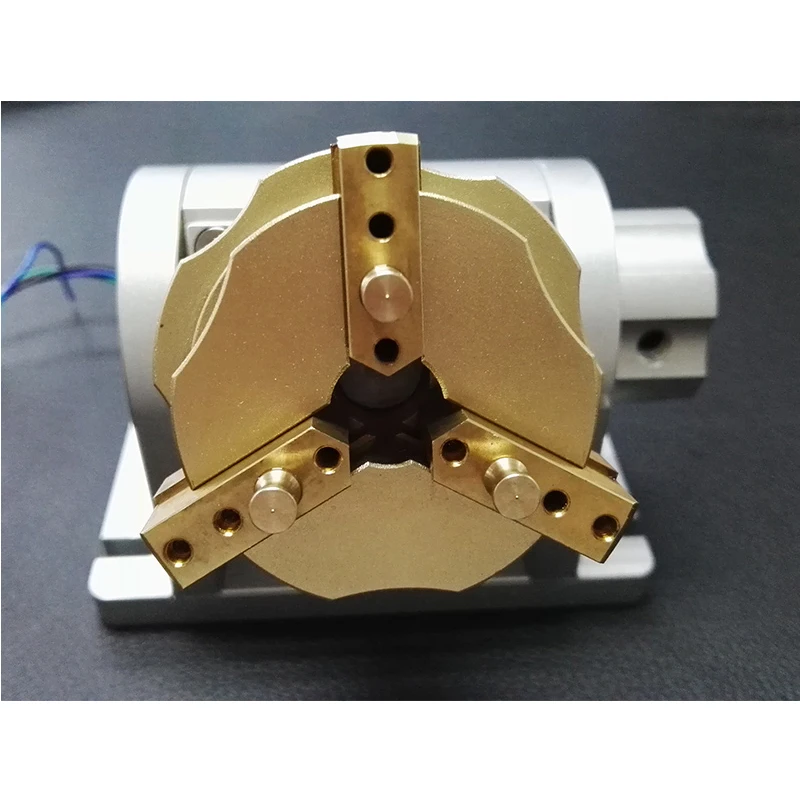 High Precision Hardware Laser Fiber Engraver C -axis Marking Machine With Three Claw Rotating Axis Stepless Adjustment For 360°