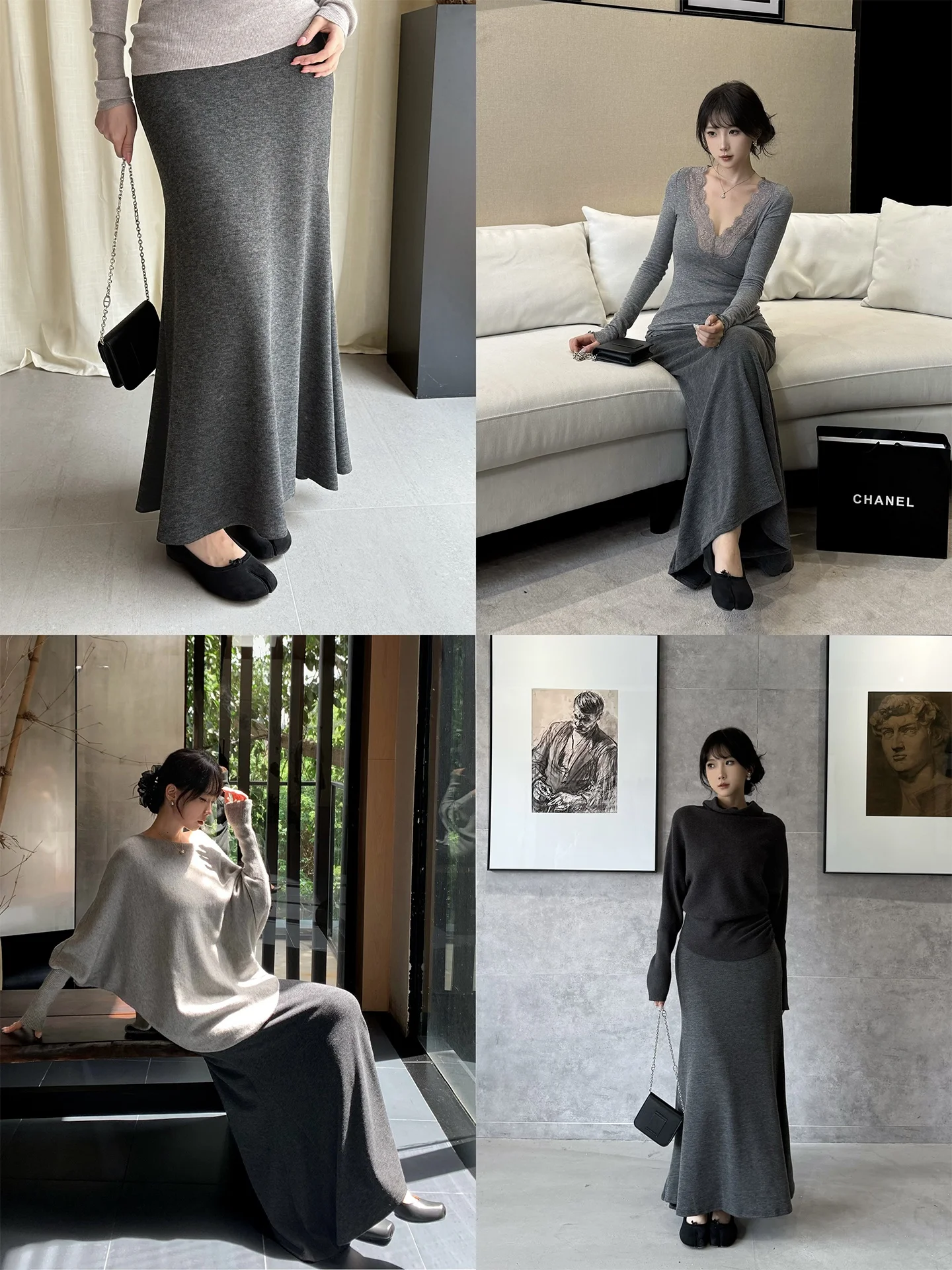 

WAYMODE ey Вязаная длинная юбка из флиса для женщин, новая коллекция ранней весны, элегантная, струящаяся, с эффектом «рыбий хвост»