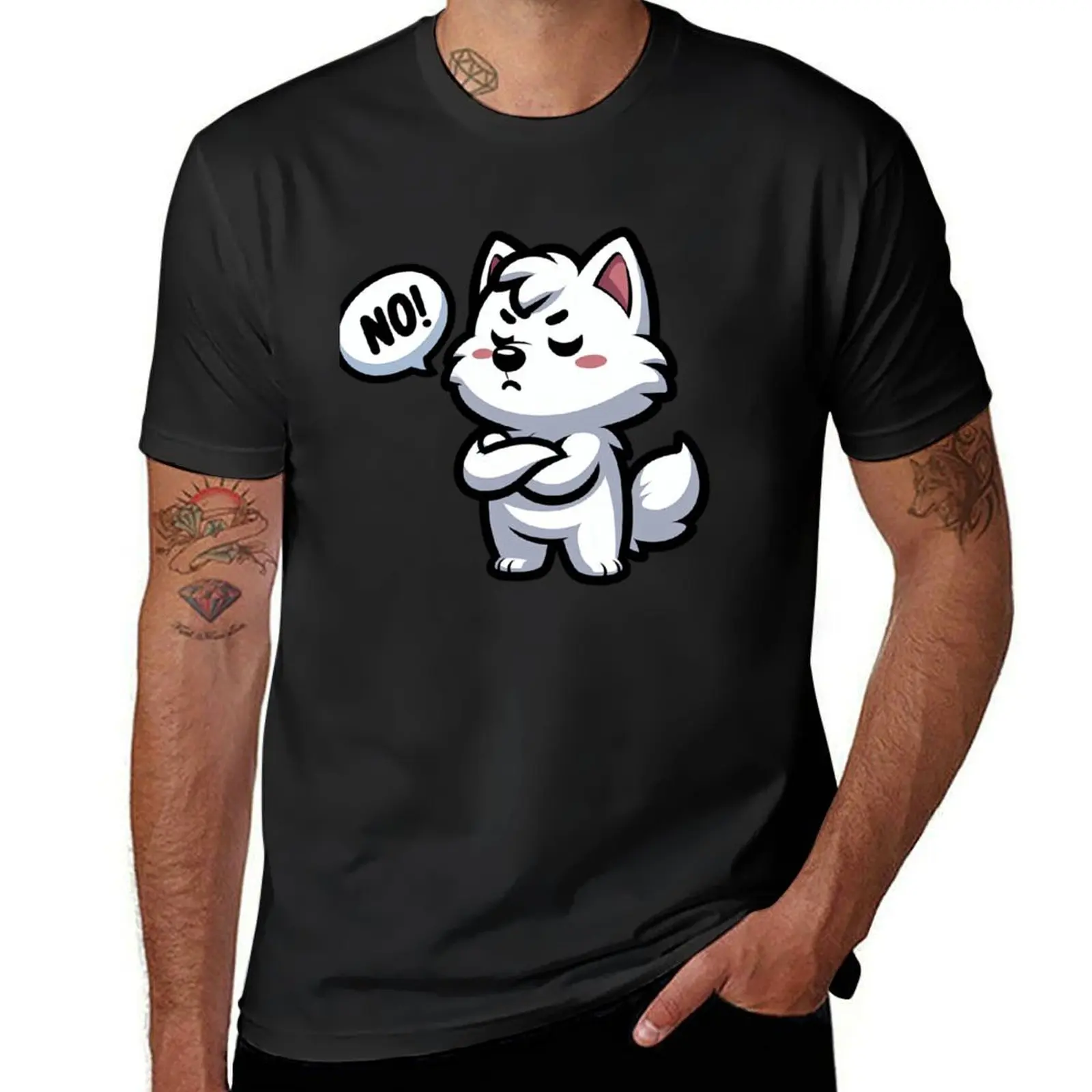 Samoyed Dog Stubborn T-Shirt anime customs fruit of the loom mens t shirts