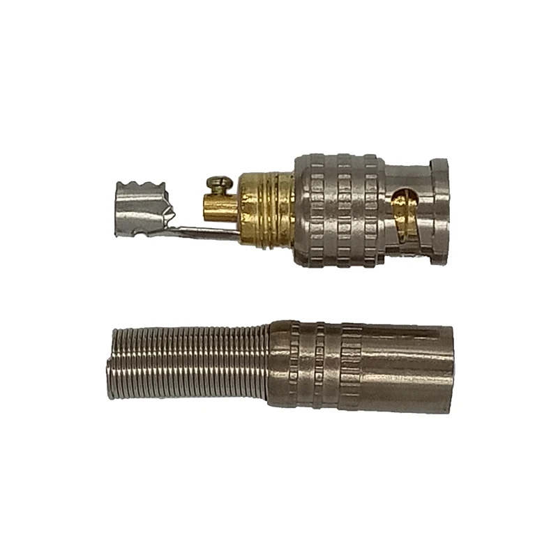 10pcs Gold BNC Male Video Plug Coupler Connector to Screw for RG59 Cable Adapter CCTV Camera System Accessories