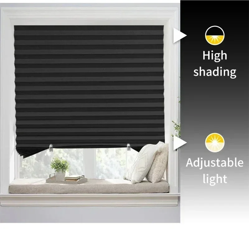 1Pc Self-Adhesive Window Blind Non-Woven Folding Shade Privacy Sun Protection Curtain for Bathroom