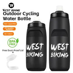 WEST BIKING Portable 620/750ML Outdoor Cycling Water Bottle Multiple Colors Sealed Jet Straight Drink Kettle PP Food Grade Cup