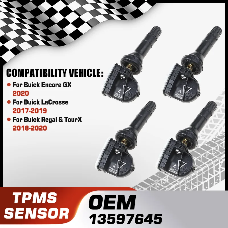 

For Buick Encore GX 2020 Buick LaCrosse 2017-2019 Buick Regal & TourX 2018-2020 Tire Pressure Monitoring System 13597645 433 MHz