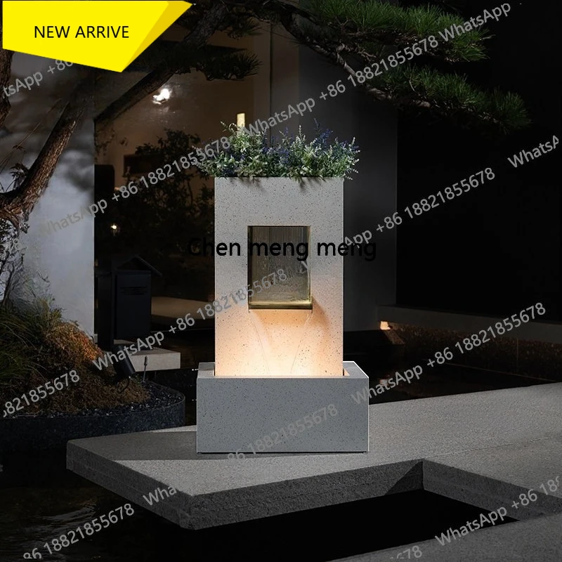 Outdoor Floor-to-Ceiling Circulating Water Fountain - Courtyard Villa  Garden  Balcony Small Water Feature & Flower Pot Ornament