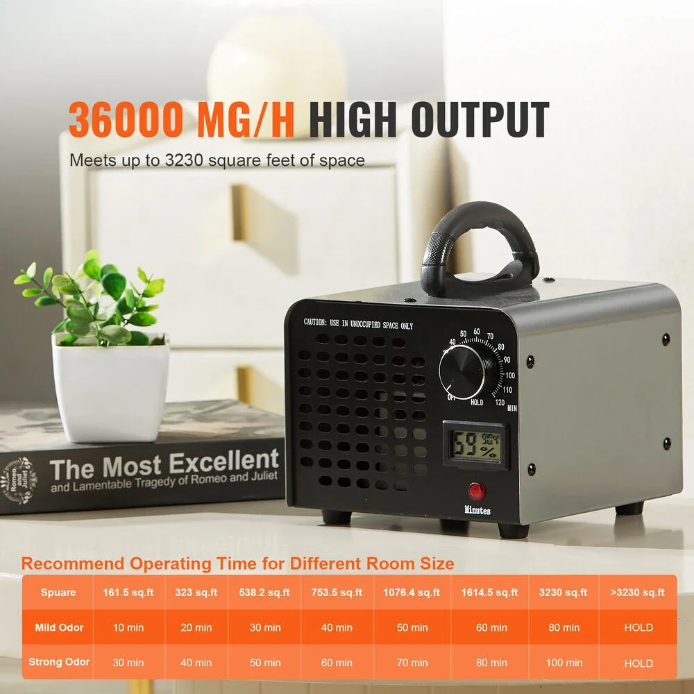 Home essentials: Top air purifier and ionizer, 36000mg/h ozone output