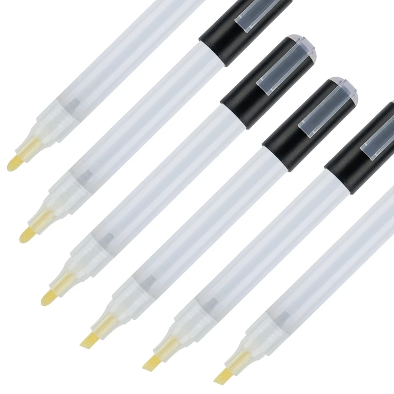 6Pcs Blank Refillable Paint Pens Clear Pen Tube for Watercolor Oil Painting Graffiti Paper Drawing Scrapbooking K1KF