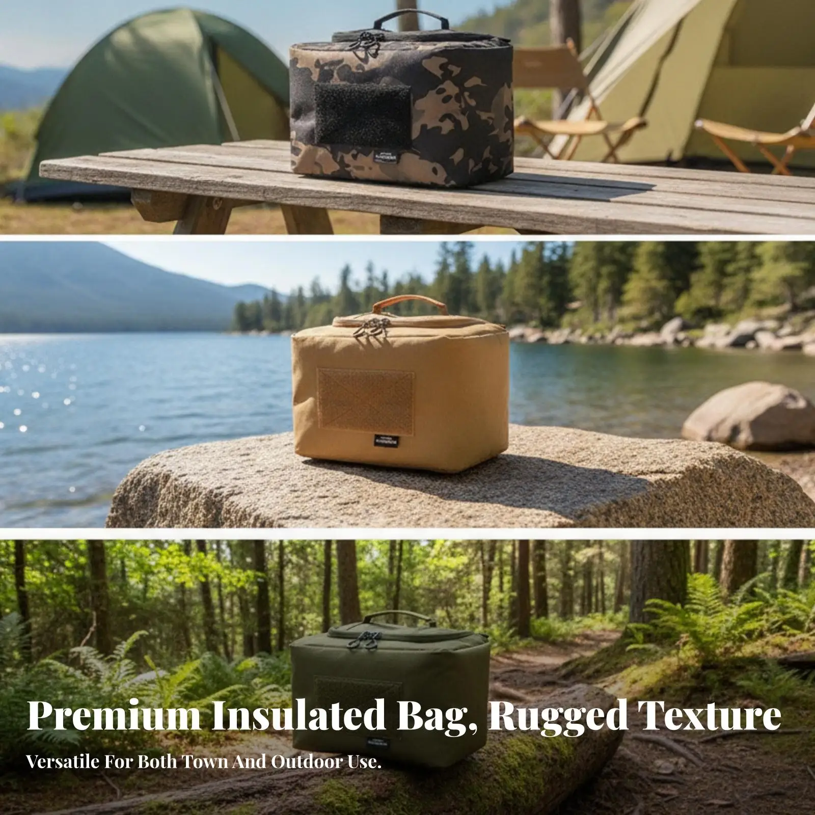 Insulated Lunch Bag Portable Cooler Bag with Zipper Insulated Lunch Box Lightweight Soft Cooler Leakproof for Commuters, Office