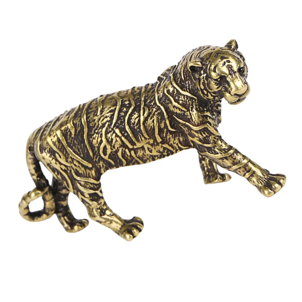 

Copper Tiger Paperweight Crafts Decorations Figurine Gifts Shiny Simple Design Practical Functions Home Retro Office