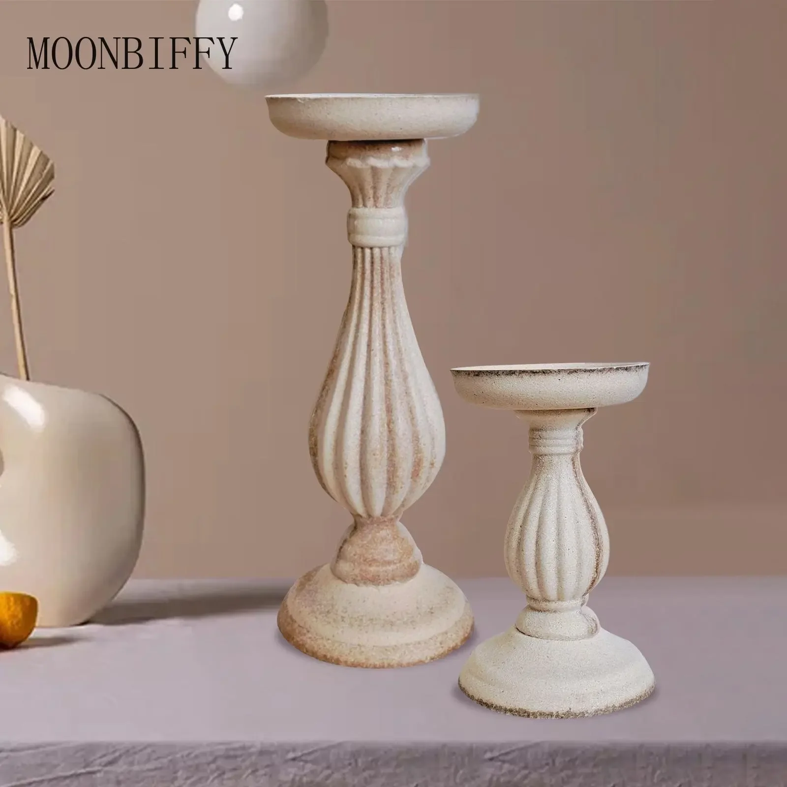 Unfinished Candle Holder Candlestick for Home Decor Wedding Room Decoration Pillar Candle Holders Retro Candlesticks Ornament