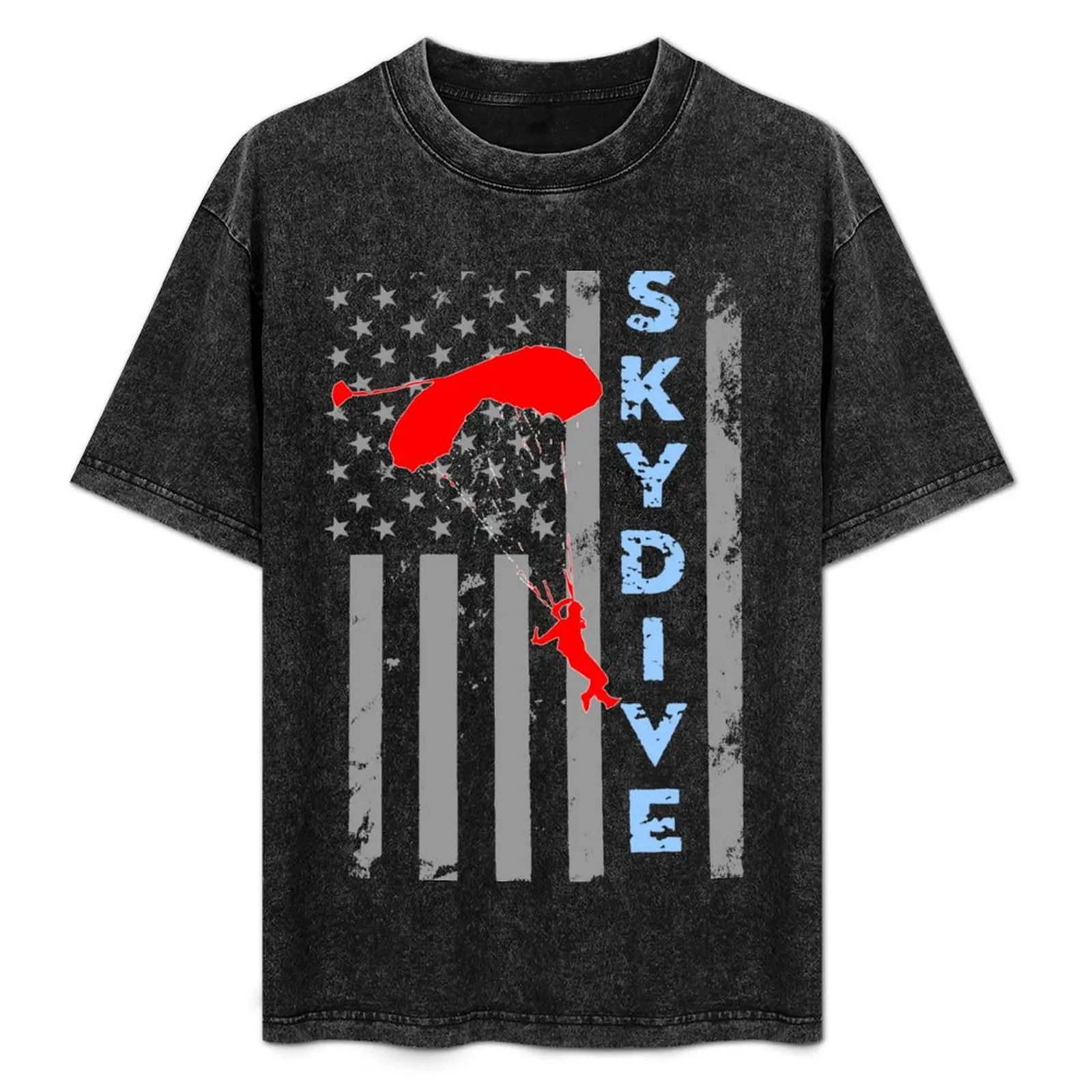 

Skydiver Flag. T-Shirt Minimalist Casual Short Sleeve Top