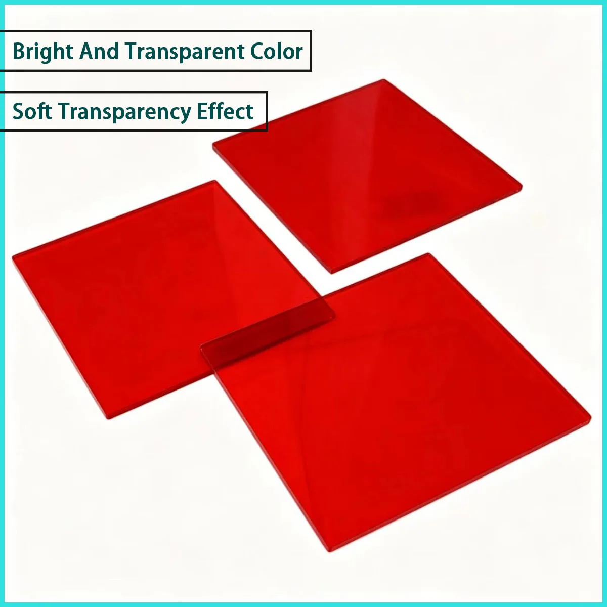 1-10mm thick red transparent acrylic board for lighting decoration, signage production, etc