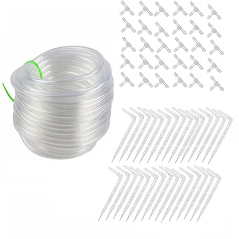 Automatic Watering Device Quick Connector Tee Cross Plug Connector 5m Water Hose Drip Arrow Irrigation System Accessories
