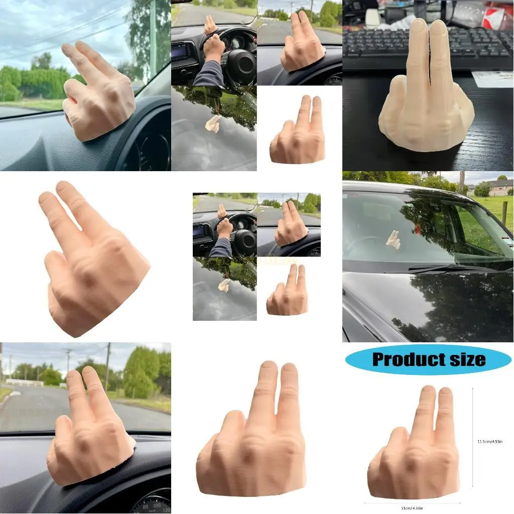 

31BF The Lazy Waver 2 Finger Waves Hand for Automobile Waves Activity Funny Auto Waving Hand Car Interior Decorations Ornaments