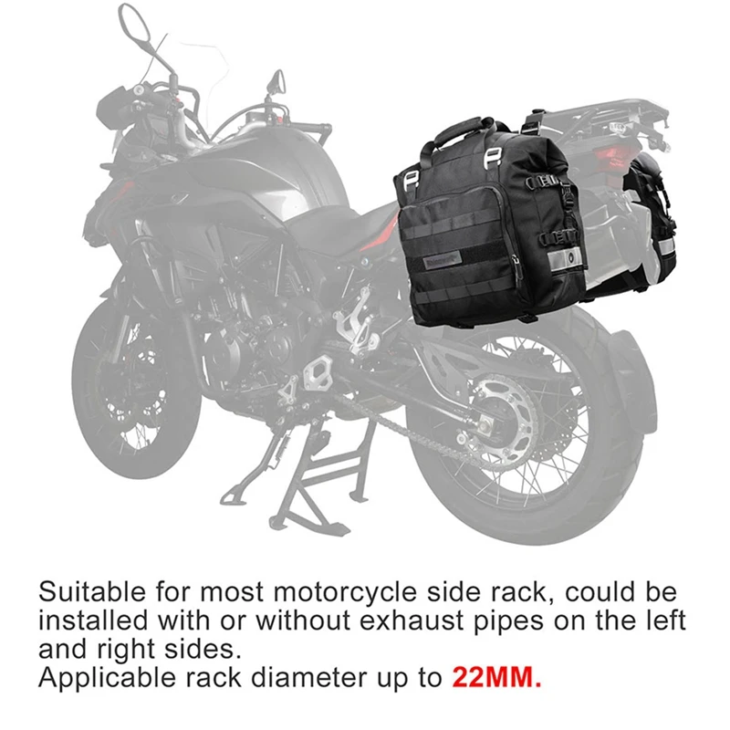 Rhinowalk Motorcycle Bag 20L Universal Side Saddle Bag With Removable Waterproof Inner Bag Outdoor Motorbike Luggage