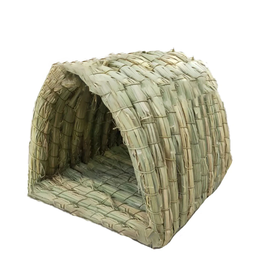 Rabbit Grass Bed Natural Bite Proof Straw Bunny Sleeping Bed Rabbit Bed Cave Small Animal Hamster Guinea Pig Cage Bed House