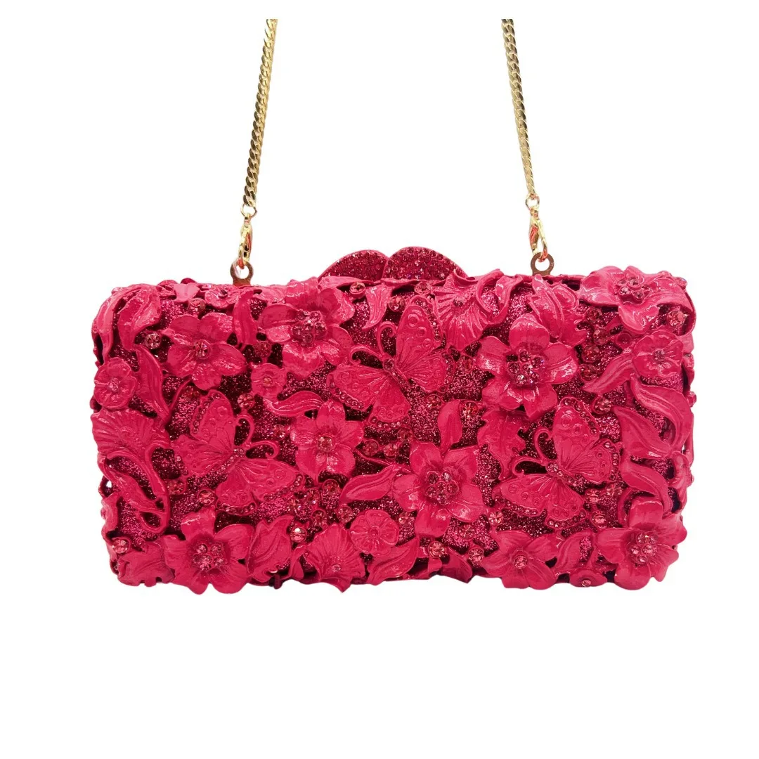 

Clutch bag oil drop openwork floral luxury dinner party clutch