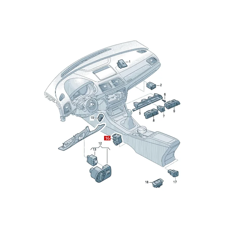 Q3  RS handbrake switch electronic control mechanical parking brake switch EPB-  8U0927225E  8U0927225D 8U0927225G