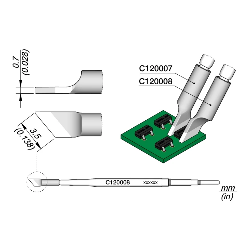 

1 Piece C120-008 Soldering Iron Tip For JBC Work With Micro Tweezer PA120