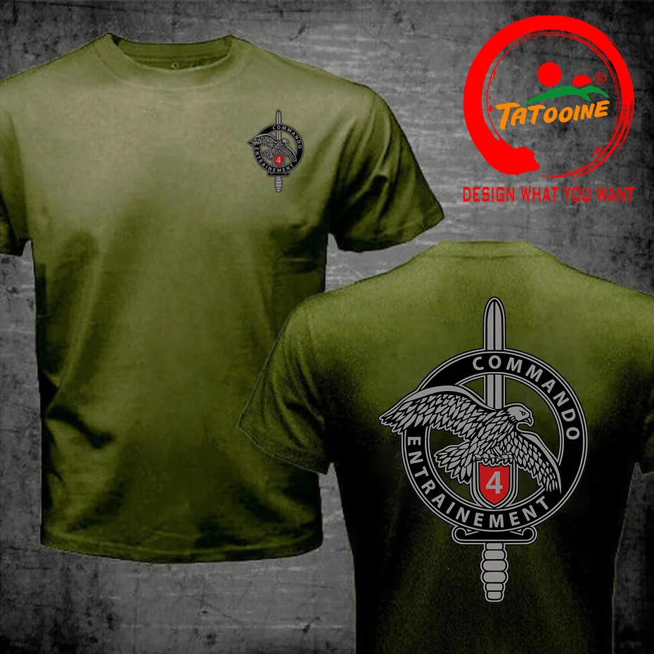 French Commando Training Badge 4 Essential T Shirt Fashion Casusal T-Shirt Streetwear Hip Hop Tee Shirt Camisetas Leisure TShirt