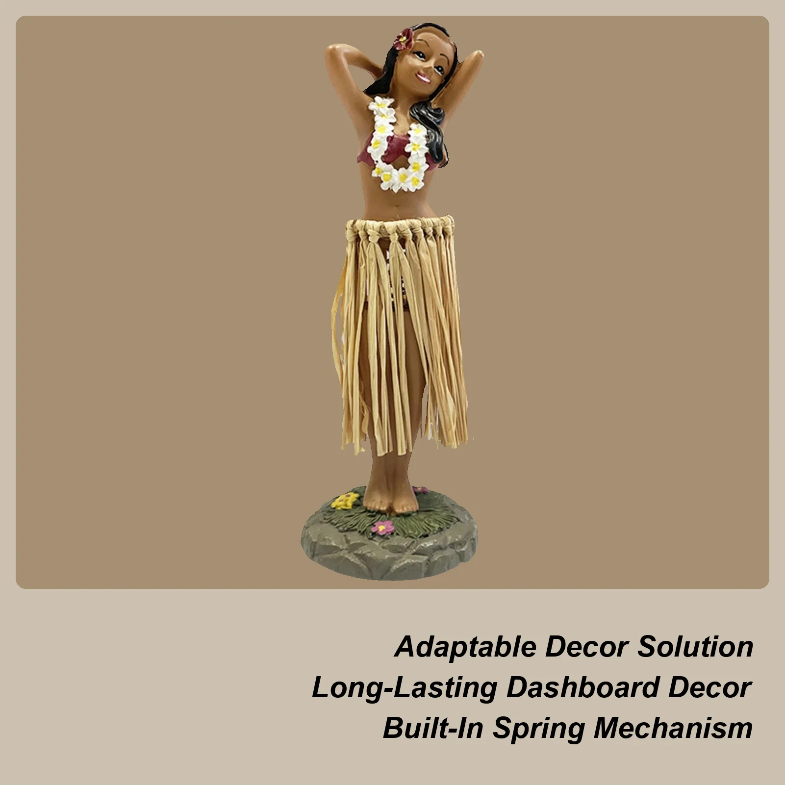 Hawaiian Dancer Car Ornament, Mini Hawaiian Dashboard Doll, Hawaiian HulaGirl Figure, Hawaiian Dancer Decoration, Car Dashboard